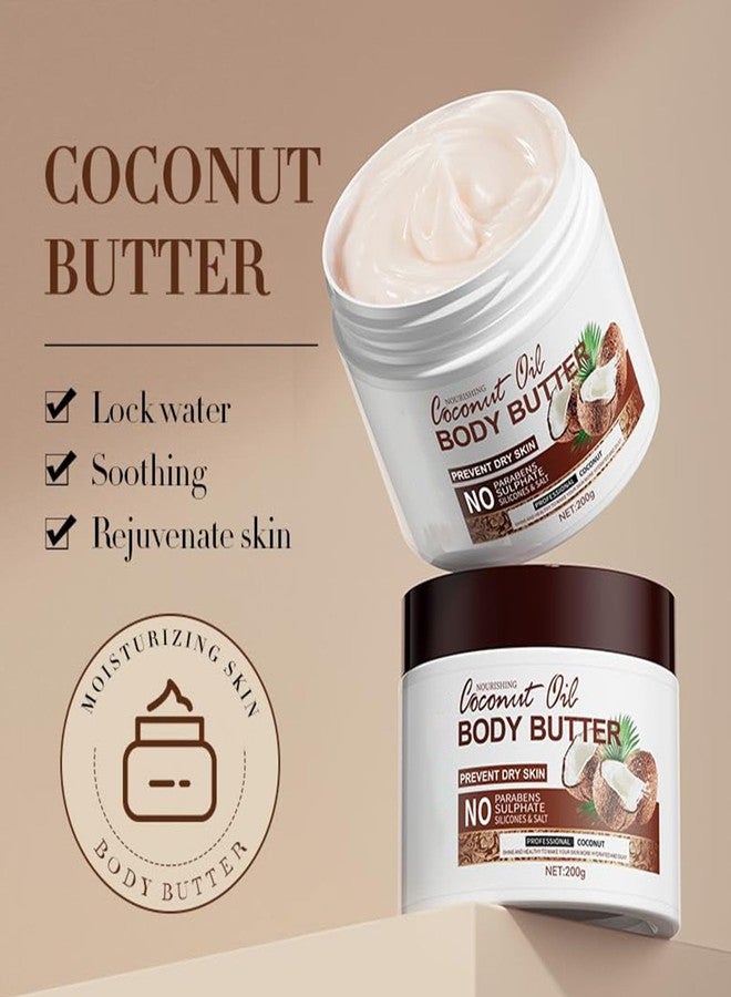 Grospe Coconut Body Butter for Dry Skin, Hand & Body Moisturizer with Organic Coconut Oil, Body Moisturizer for Smooth and Radiant Skin, 24-Hour Moisture Skin Care Coco Butter Body Lotion - Image 4